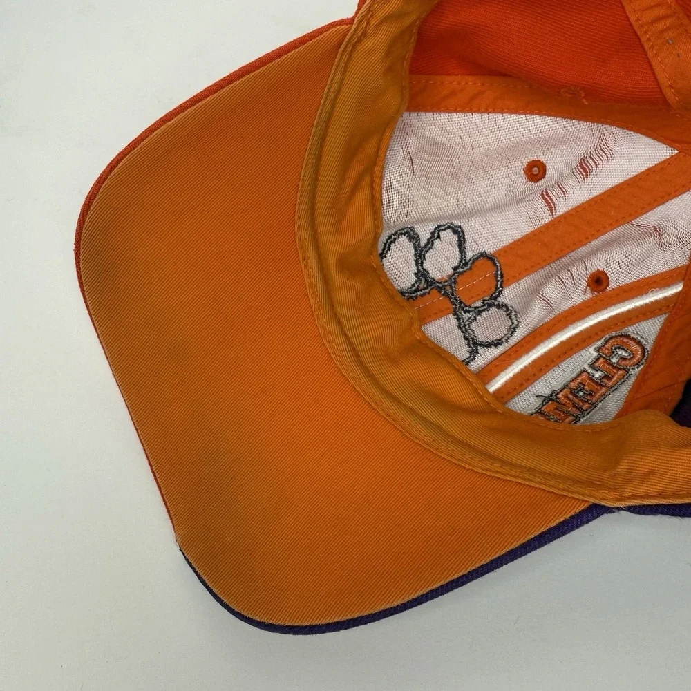 Clemson University Tigers Y2K Two Tone Spilt Adjustable Hat Cap NCAA Purple